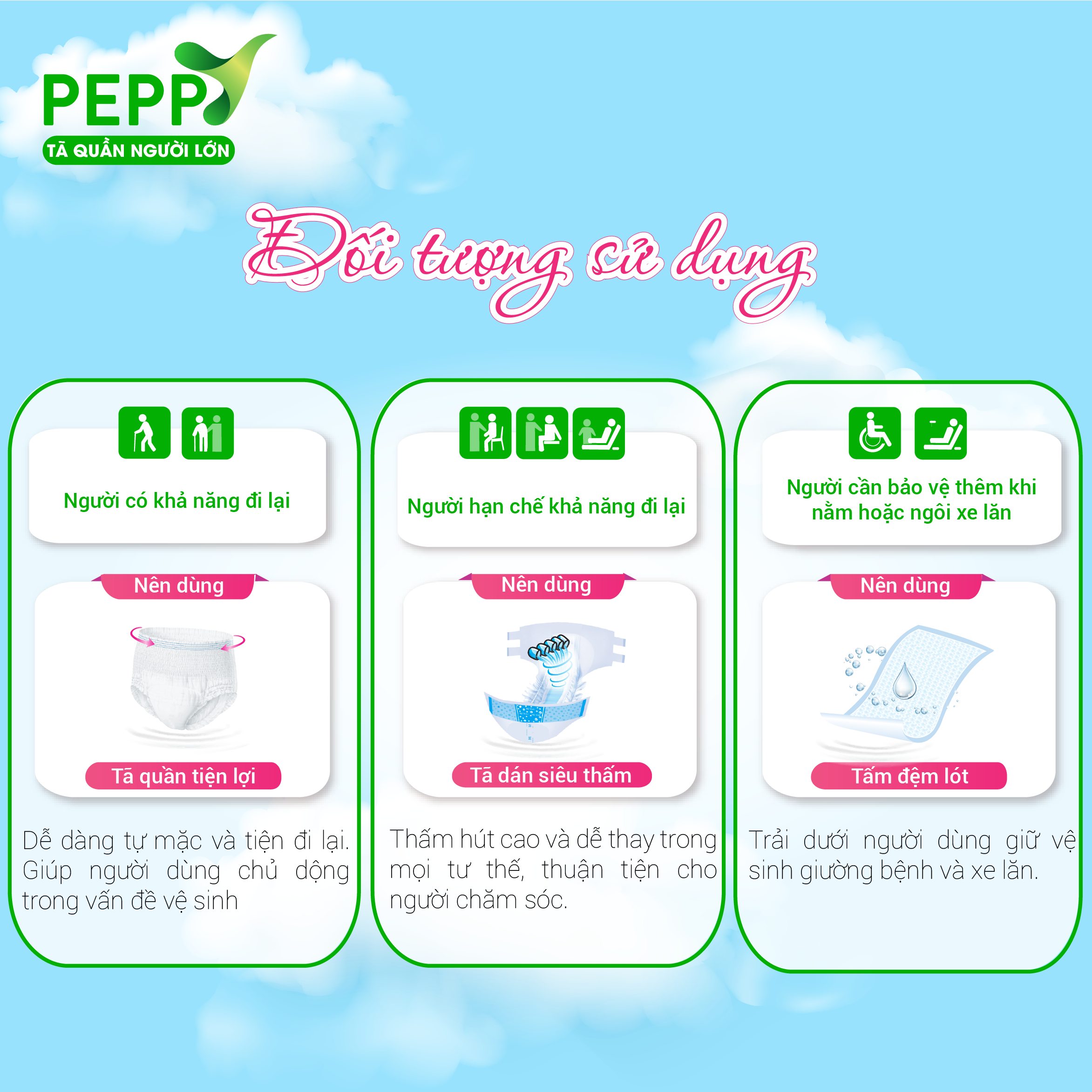 Tã Quần Người Lớn Peppy Siêu Mỏng M8/L7/XL7 miếng