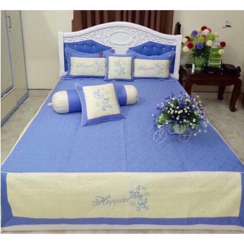 Set 5 món chăn ga gối satin cao cấp