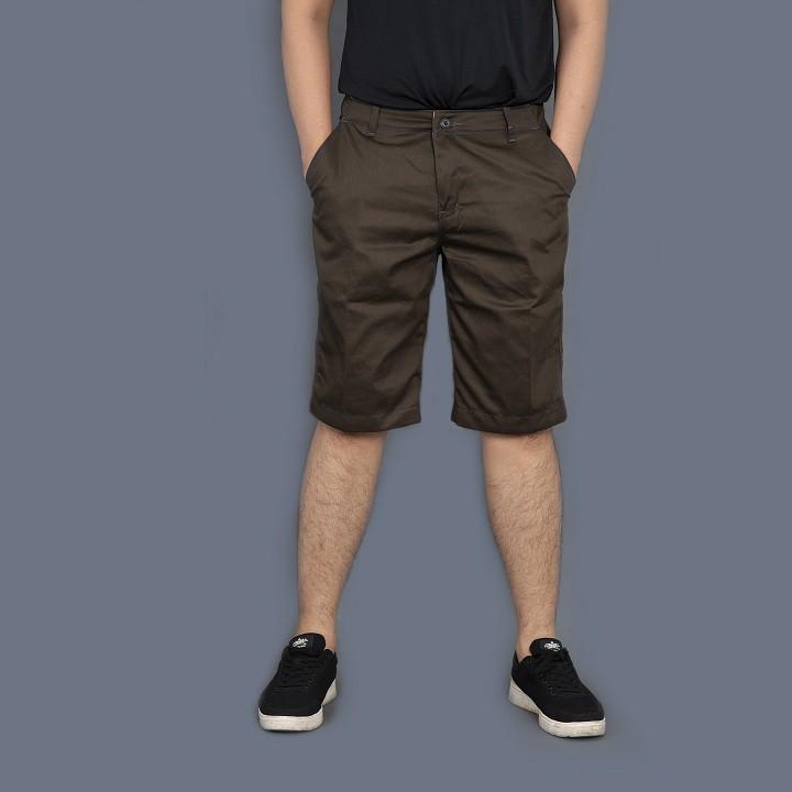 Quần short nam quần đùi chất kaki quần ngắn ba màu nâu xanh rêu và xanh đen