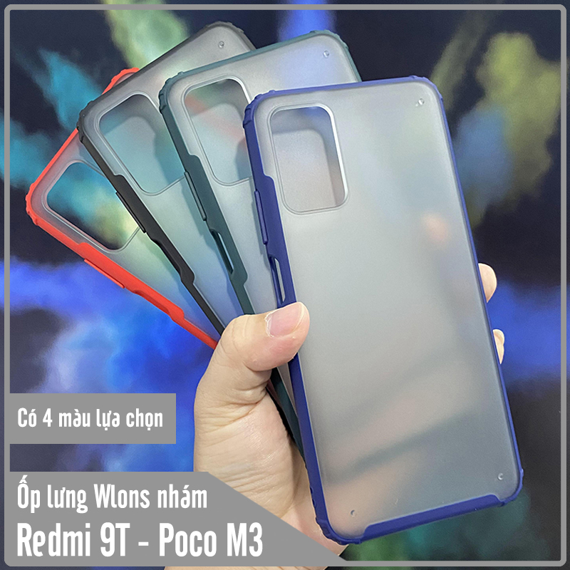 Ốp lưng cho Xiaomi Redmi 9T - Poco M3 nhám viền màu
