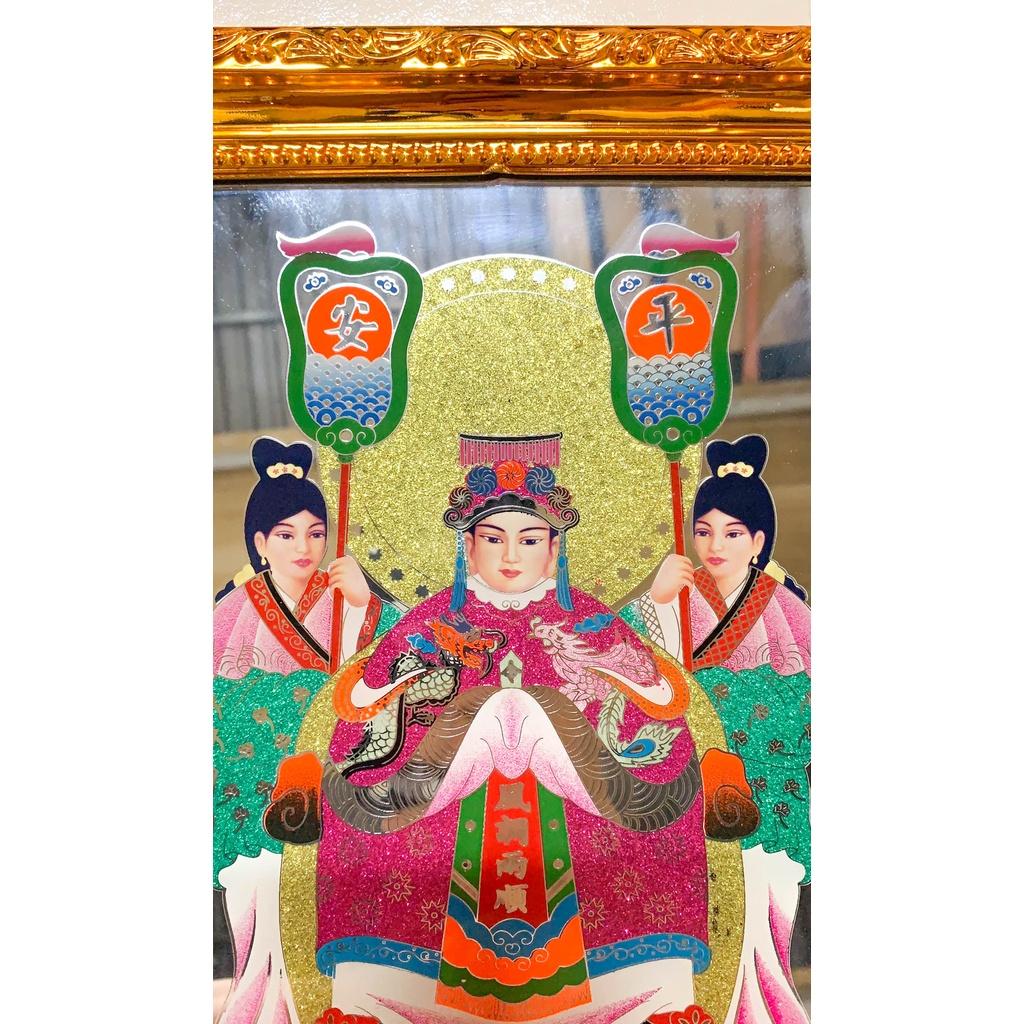Tranh kiếng thờ Mẹ Sanh mẹ Độ - khung nhựa cứng mạ vàng xi