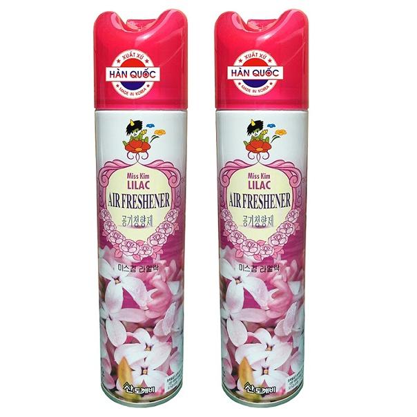 Bộ 2 Chai Xịt Thơm Phòng Khử Mùi Hàn Quốc Hương Tử Đinh Hương 370ml cho xe hơi (Hồng)