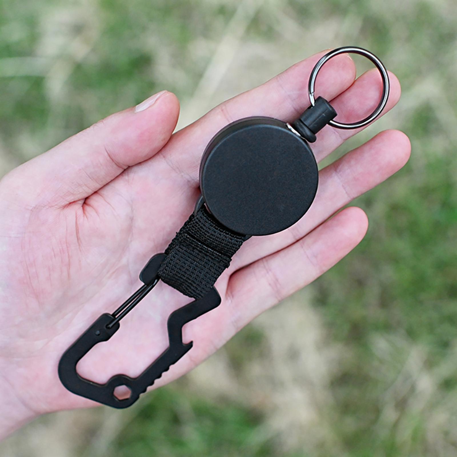 Retractable Keychain Heavy Duty Carabiner ID Badge Reels for Climbing Fishing