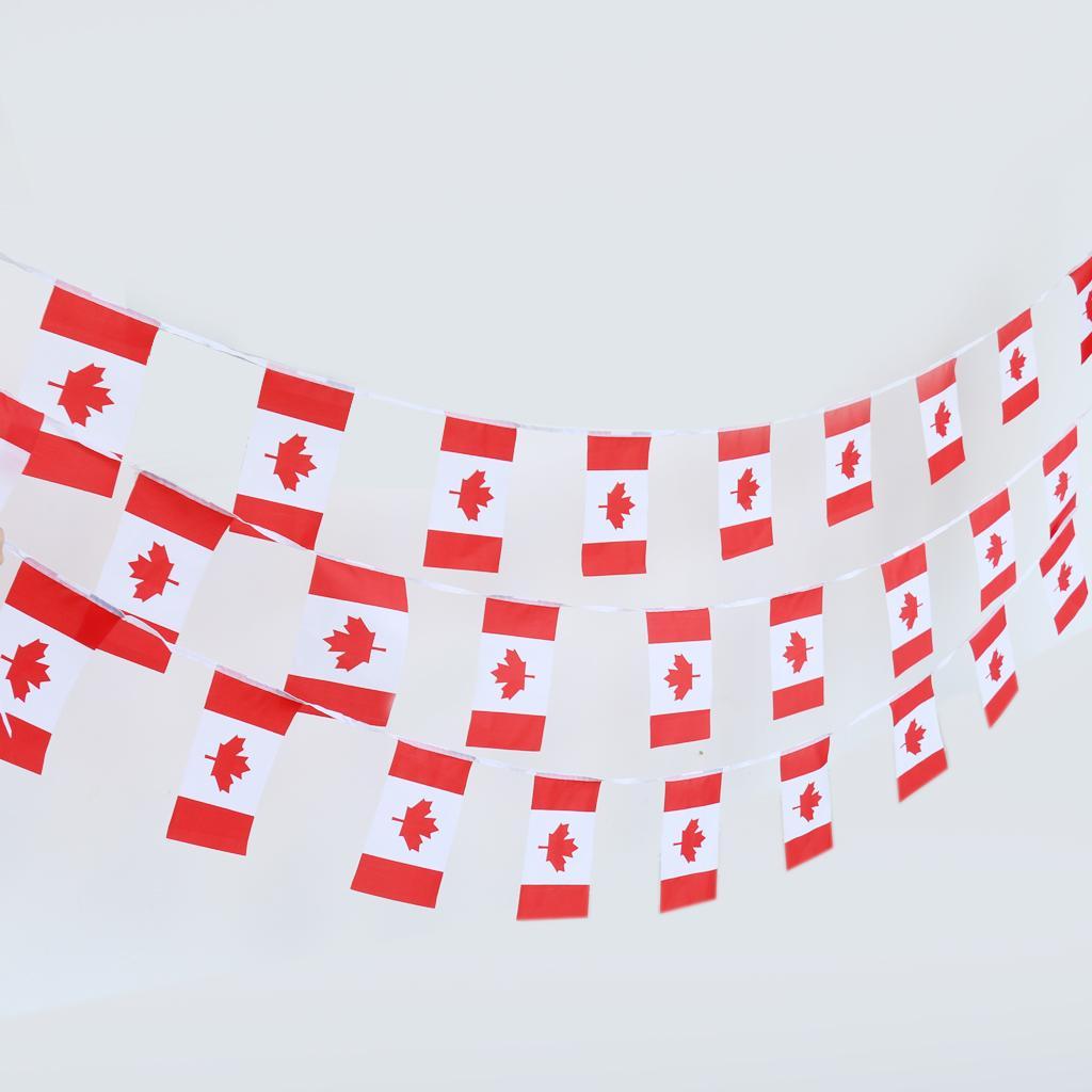 4X 30Pcs 10m Canadian Flag String Bunting Banner Garland Outdoor Garden Decor