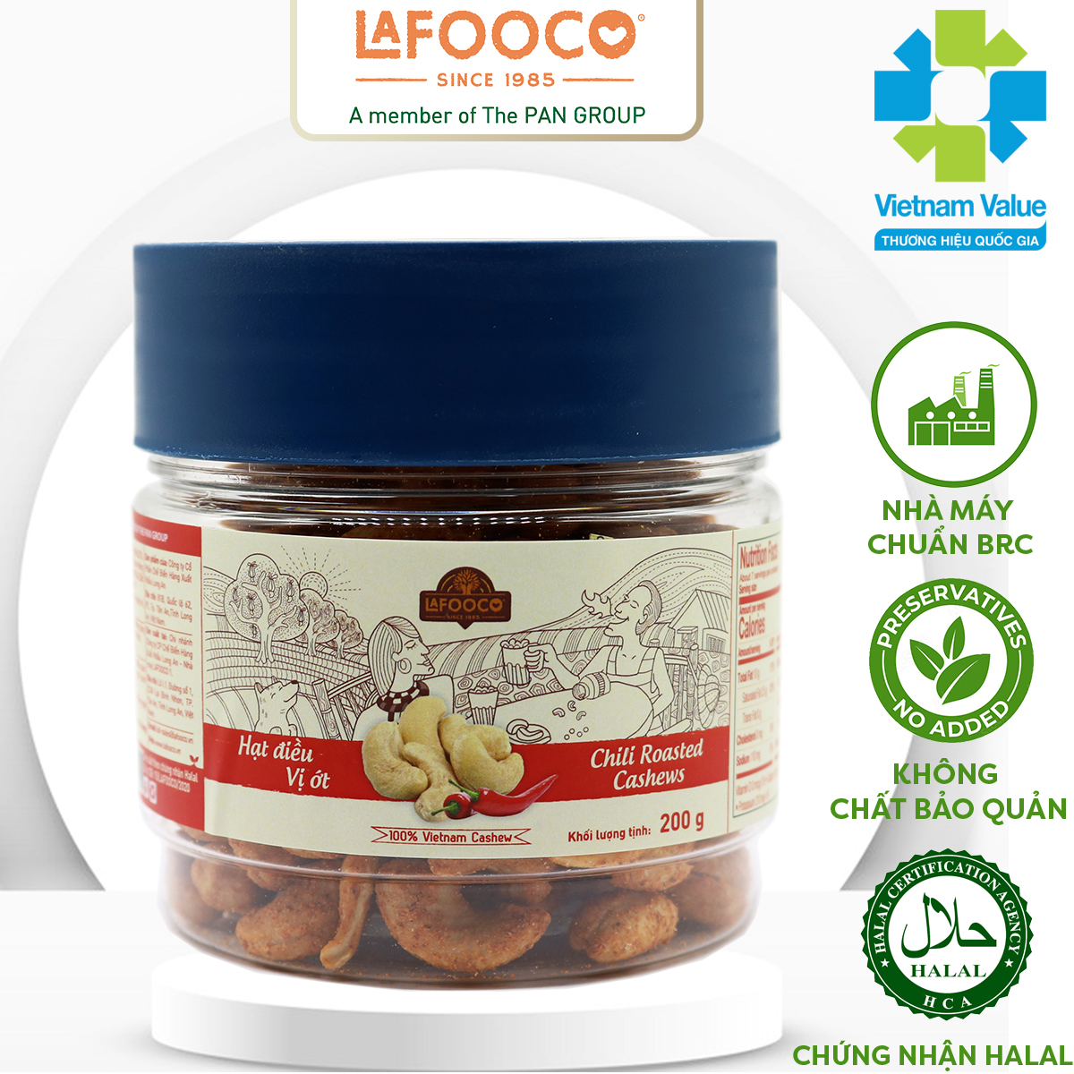 Hạt điều vị ớt 200g LAFOOCO Chili Roasted Cashew Nuts