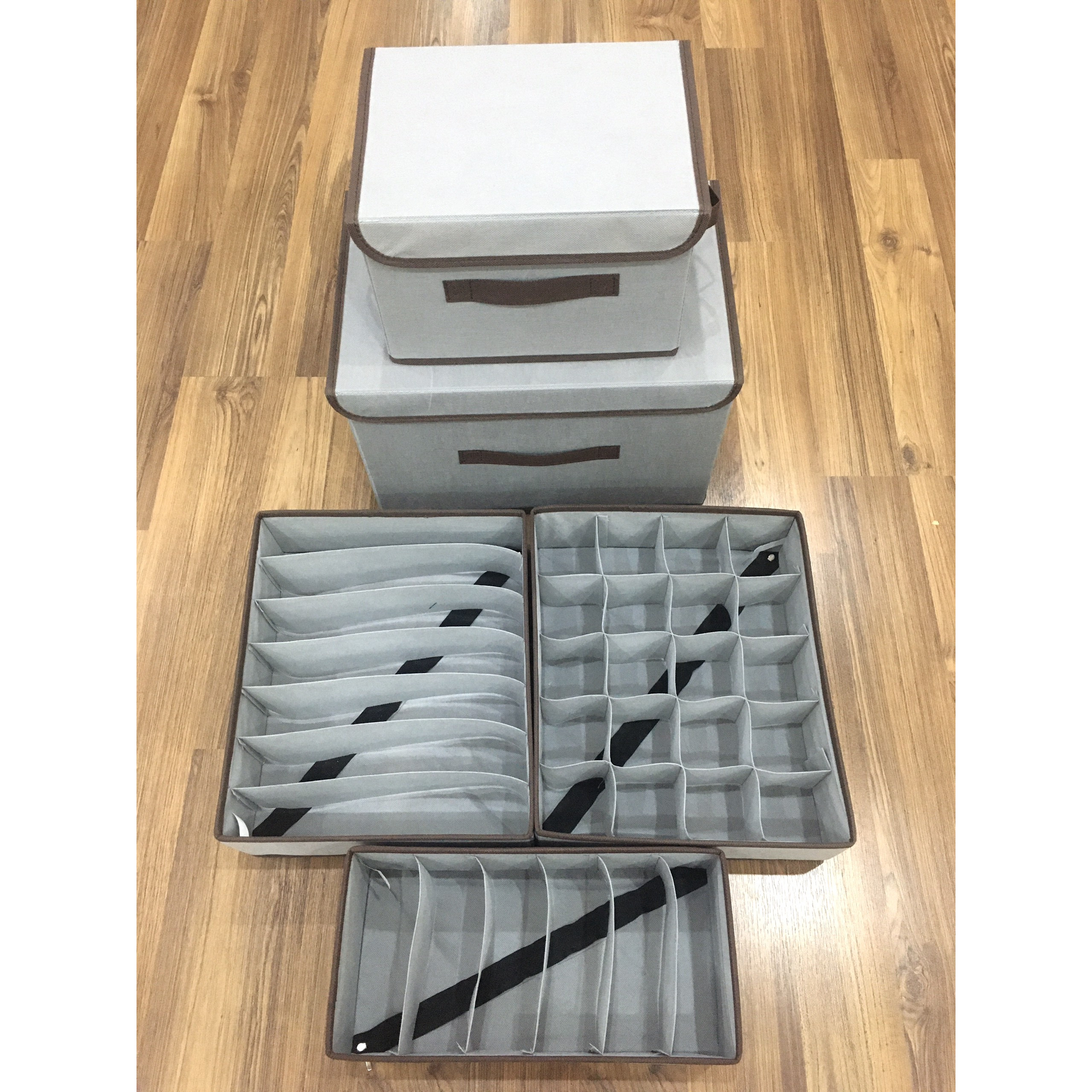 Sét 5 hộp đựng quần áo, tất, đồ lót tiện gọn dễ tìm phong cách Nhật Bản (Storage Box