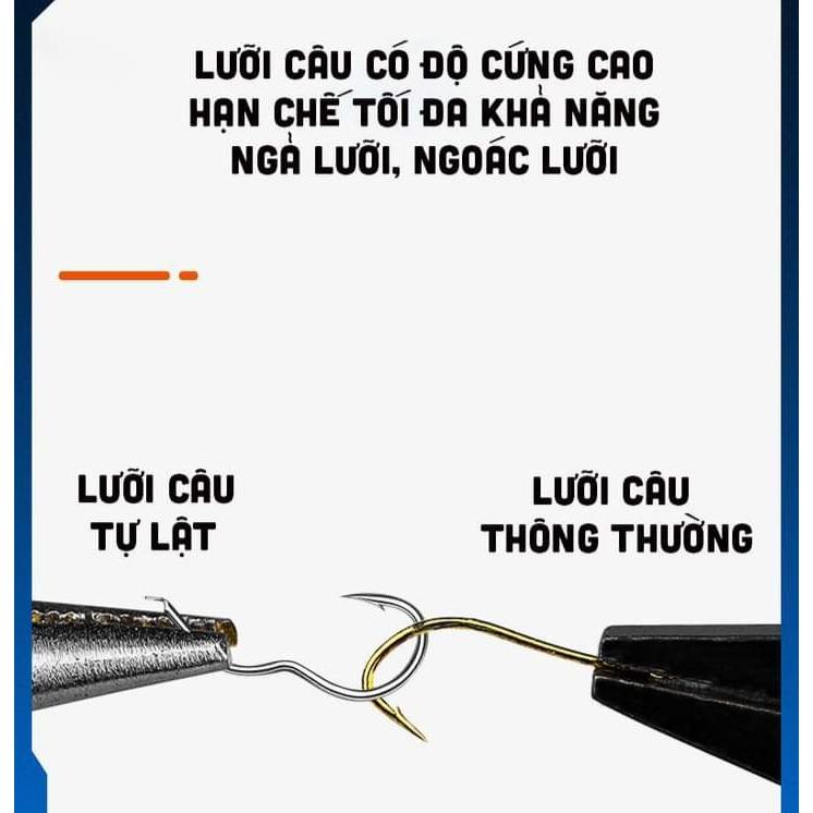 Lưỡi Câu Cá cao cấp Lật Tự Động giúp hiệu quả hơn , chất liệu Titan Manga cứng cáp