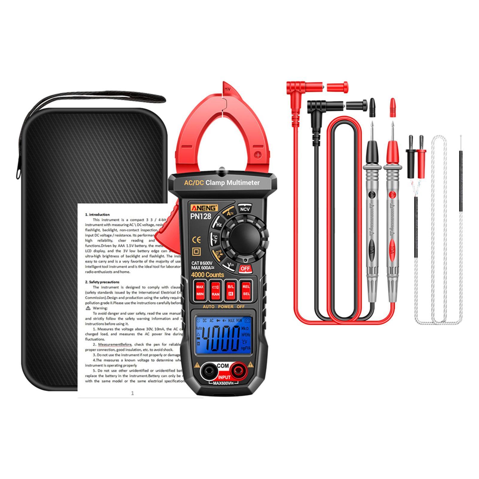 Digital Clamp Meter Voltage Tester Backlight Screen Non-contact Ncv,Resistance Voltage Meter Tool for Cars Troubleshooting Household Outlets
