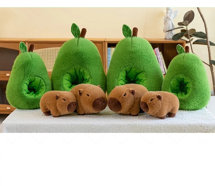 Thú nhồi bông capybara trong quả bơ đáng yêu - Size từ 25cm đến 45cm - Móc khoá gấu bông Capybara