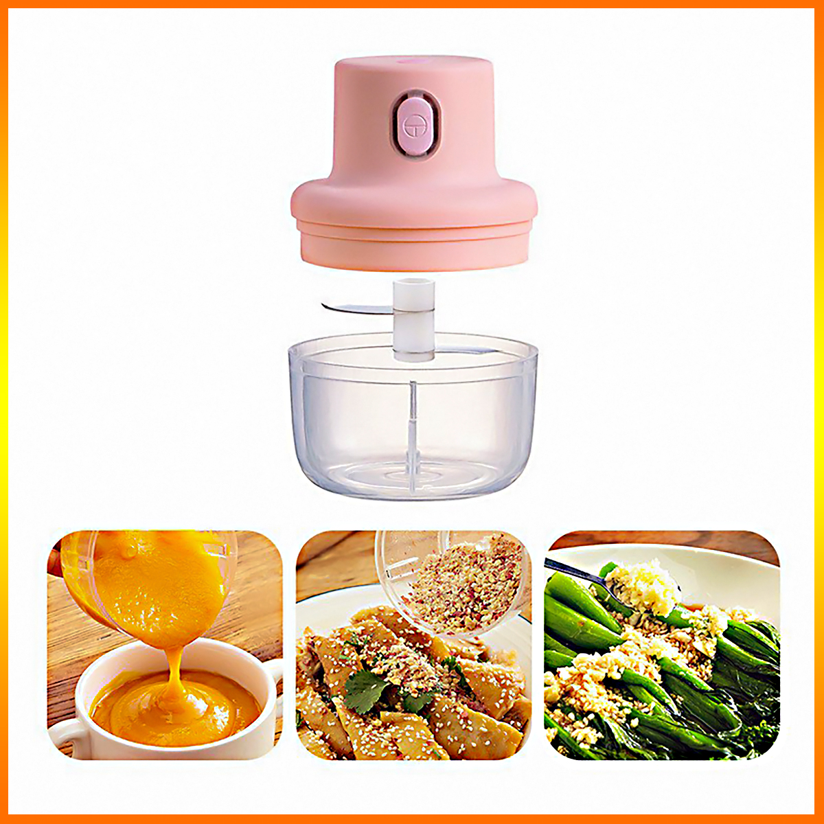 Máy xay tỏi ớt tích điện mini có cổng sạc usb - đa năng thể tích 250ml dễ dàng sử dụng