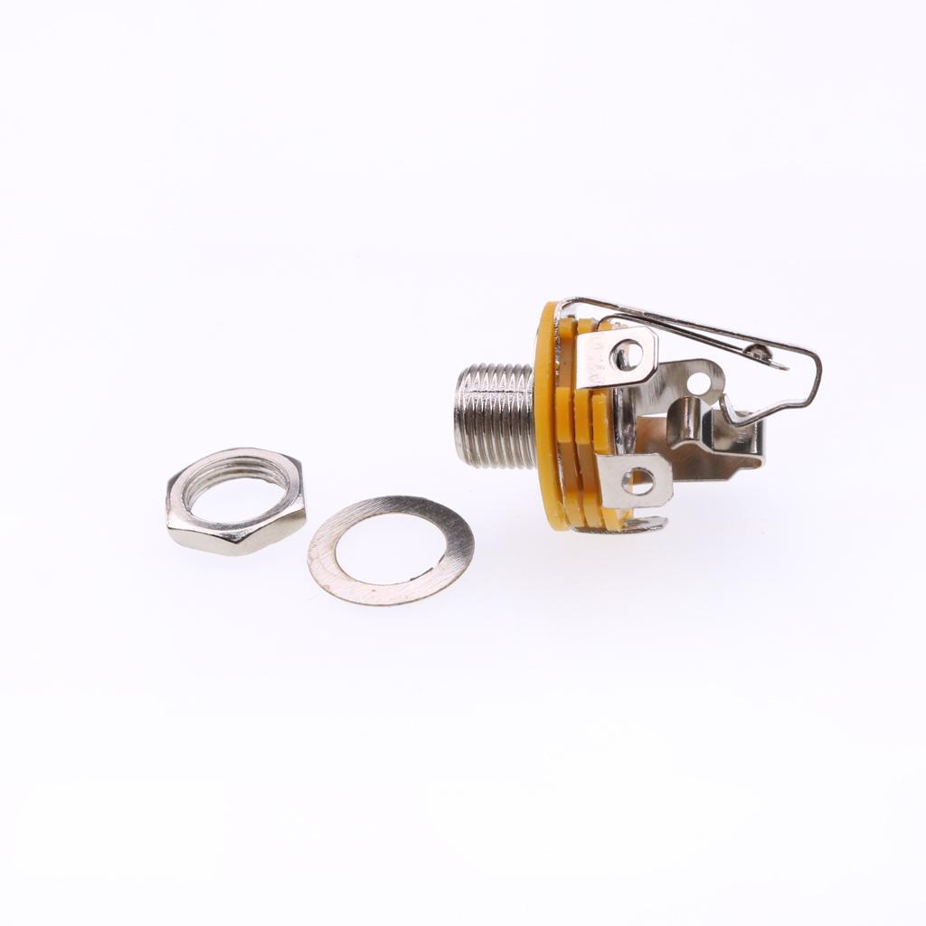 5 Pieces Guitar Stereo Socket 6.35mm Electric Guitar Stereo Socket