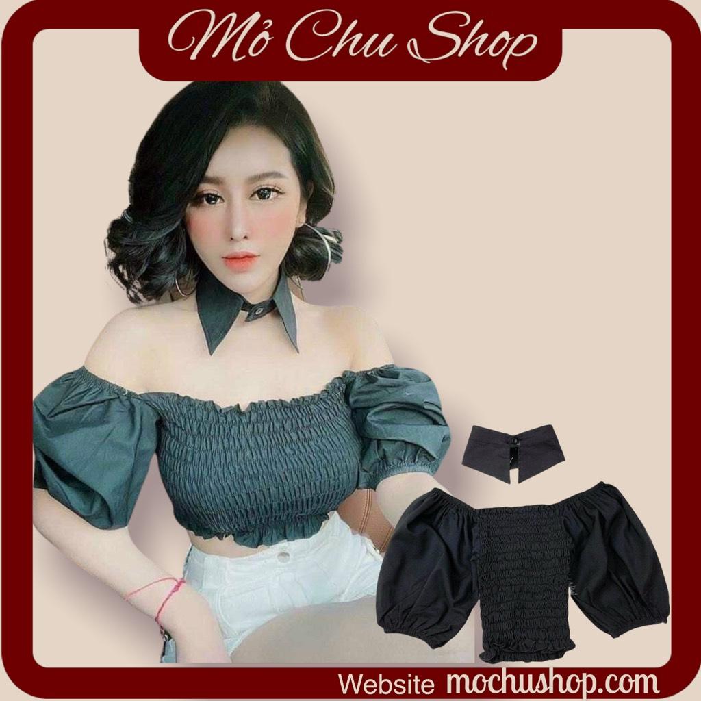 ÁO TRỄ VAI NHÚN CHỈ TAY BỒNG KÈM CHOCKER 74461073 [MỎ CHU SHOP