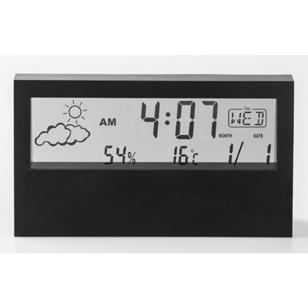 Đồng hồ để bàn điện tử, đồng hồ báo thức led đo nhiệt độ độ ẩm hiển thị ngày tháng thời tiết Kaka Decor