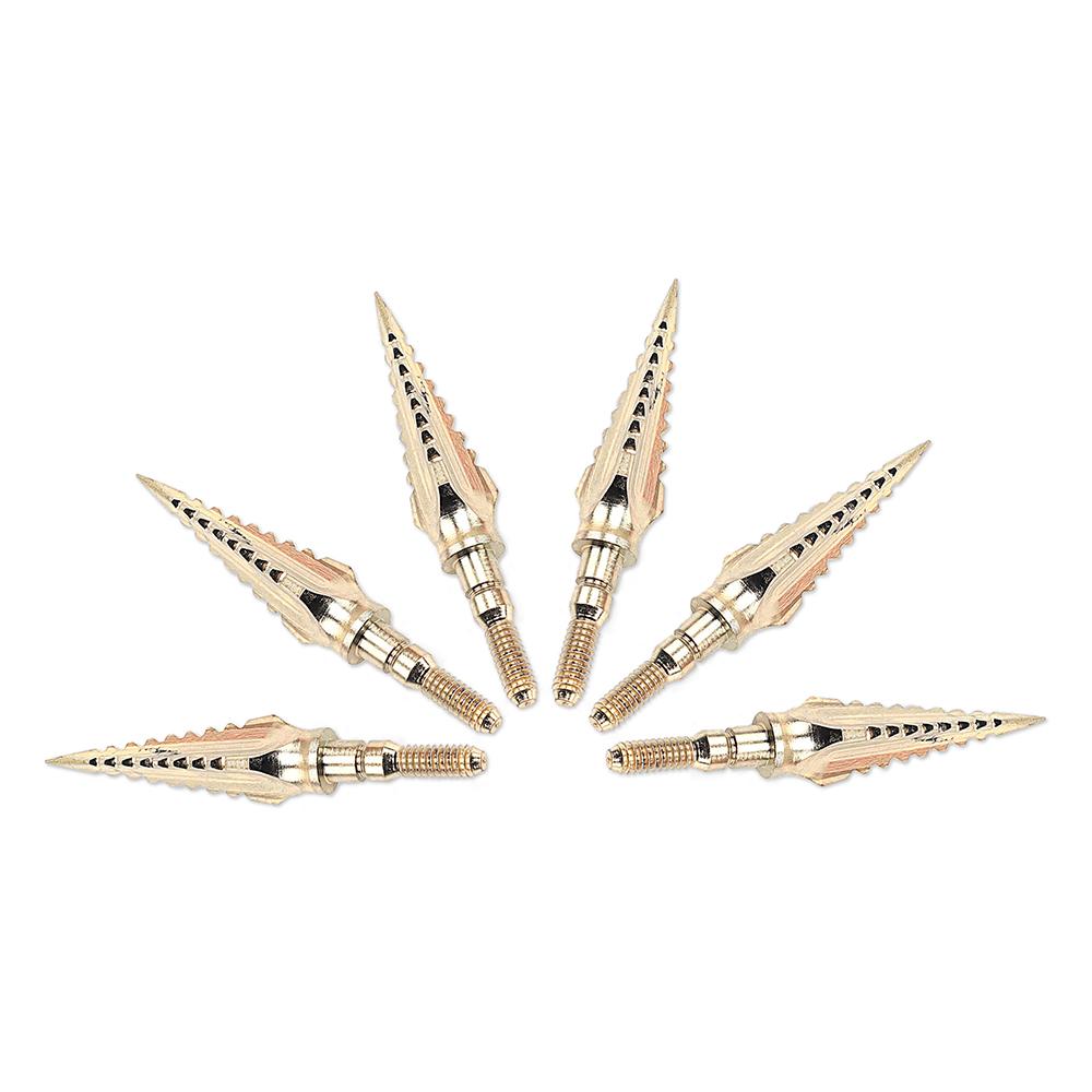 6pcs 125grain Archery Thép bằng thép mũi tên mũi tên mũi tên mũi tên đầu mũi nhọn Color: 6pc black 125gr