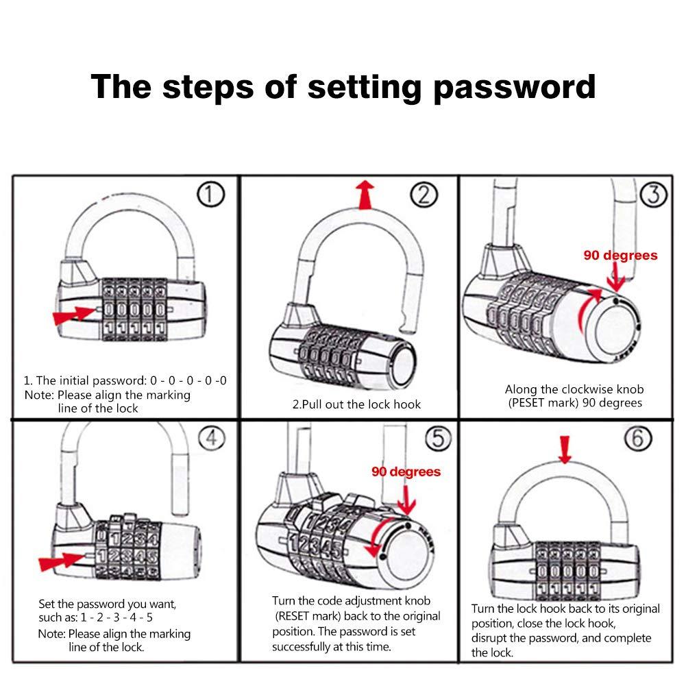 Khóa, Codena Codenas, với 5 con số khóa, mã 2 piecescadenas, khóa móc kết hợp