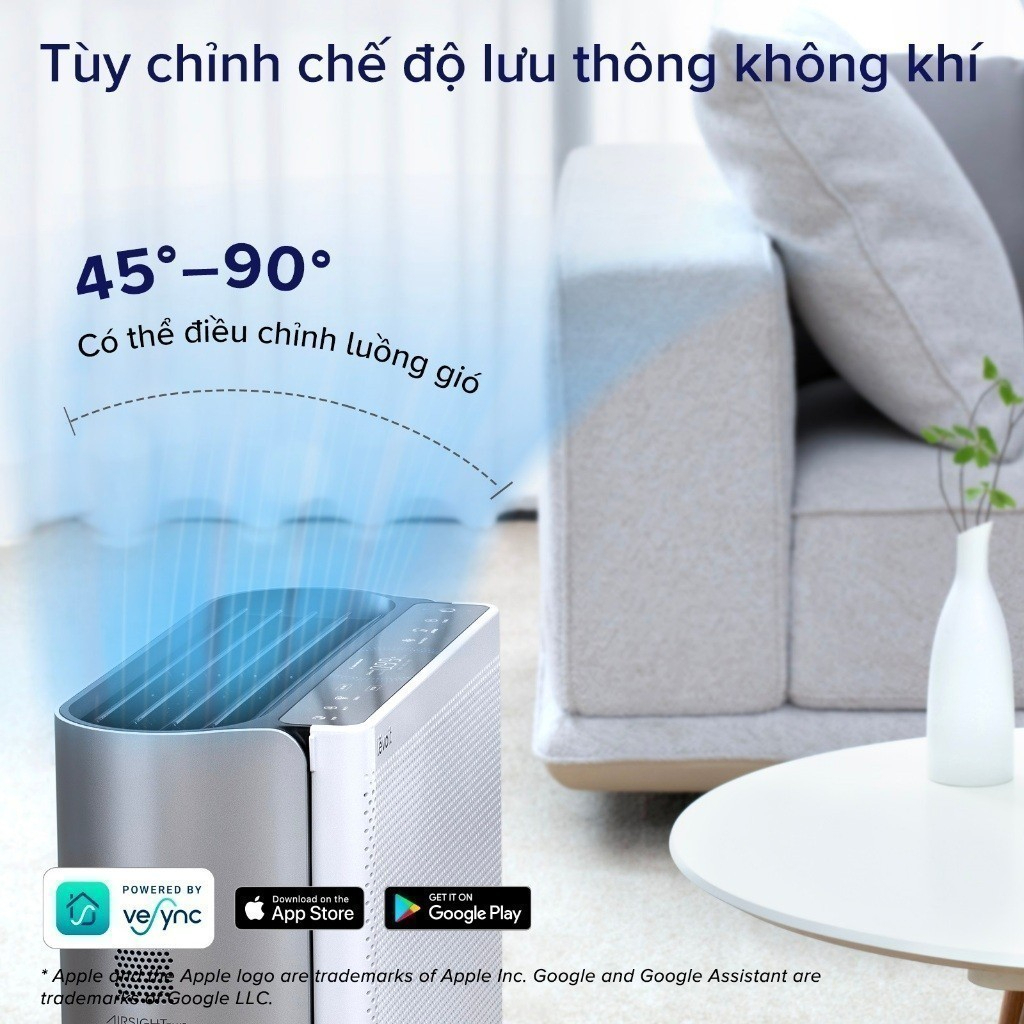 Máy lọc không khí Levoit Everest Air - Diện tích lớn 130m2, Công nghệ Air Turbo - Hàng Chính Hãng