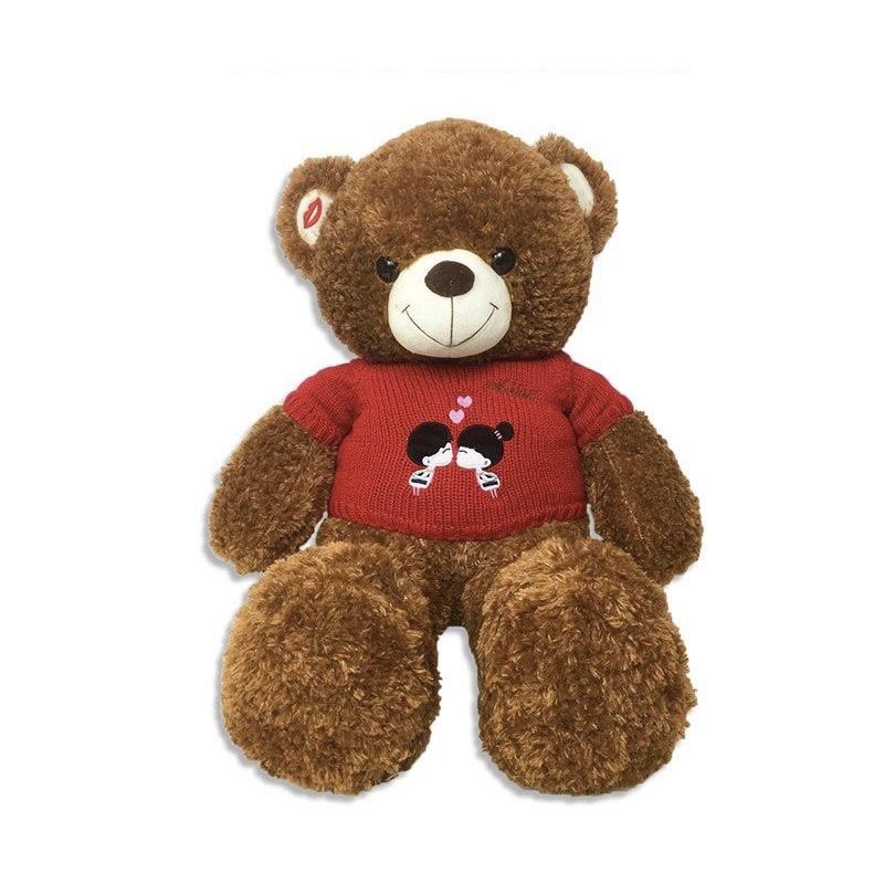 Gấu Bông Teddy Áo Len Đỏ Kiss Me Cao Cấp - Gấu Bông Mina