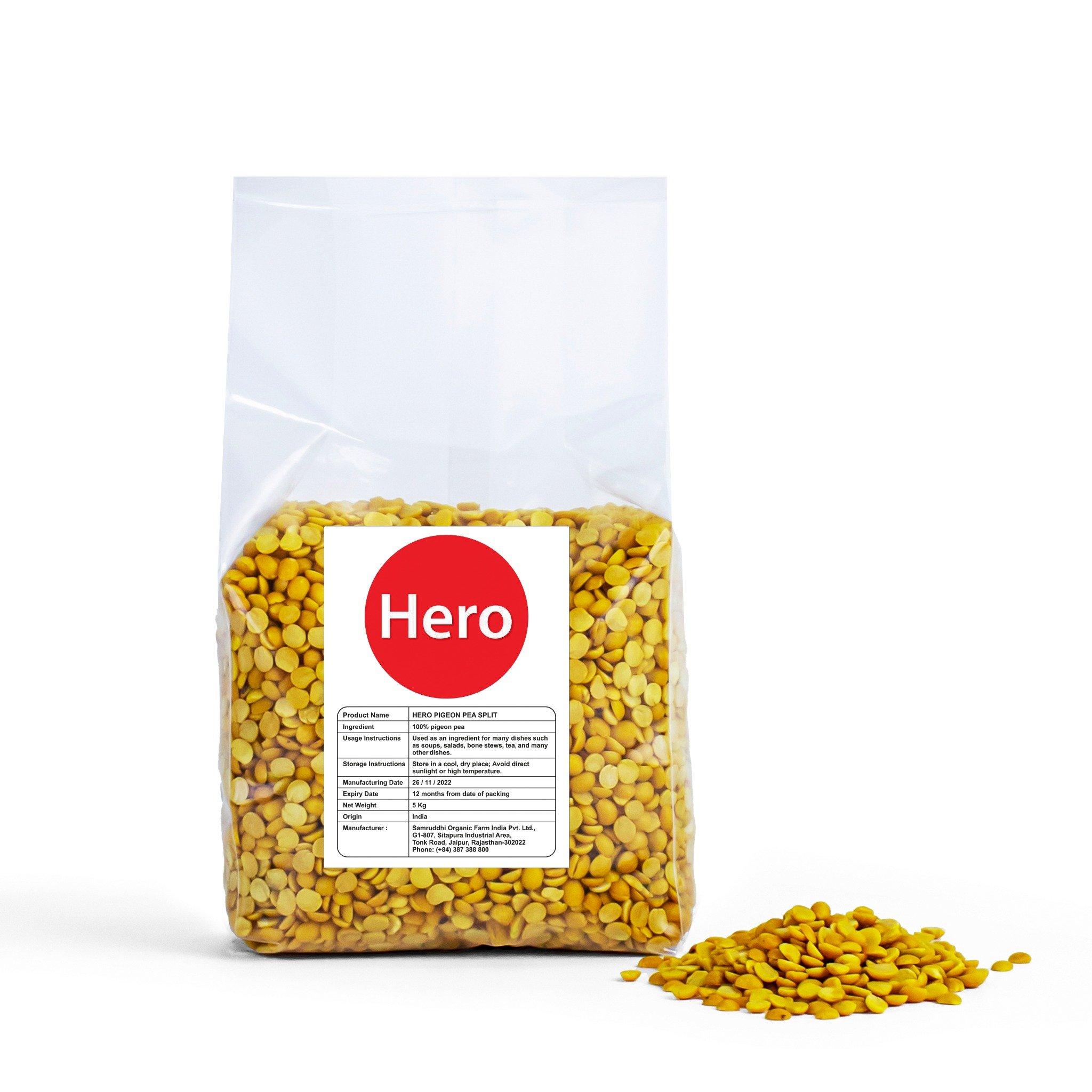 Combo  1KG X 3 Đậu Săng Không Vỏ Hero Toor Dal Nhập Khẩu