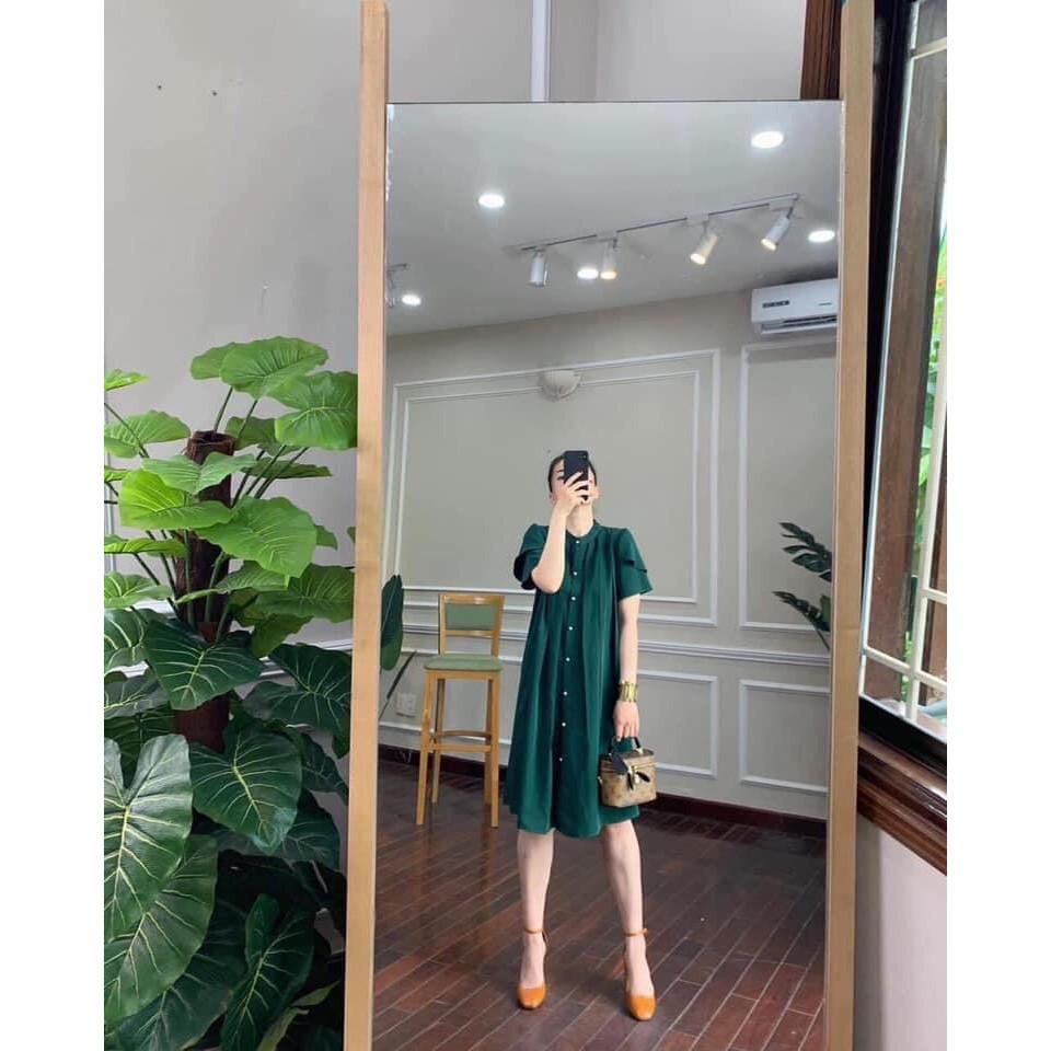 VÁY BẦU SUÔNG DÁNG THỜI TRANG, Váy bầu xinh mặc sau sinh,cúc thật,Đầm bầu công sở VB20