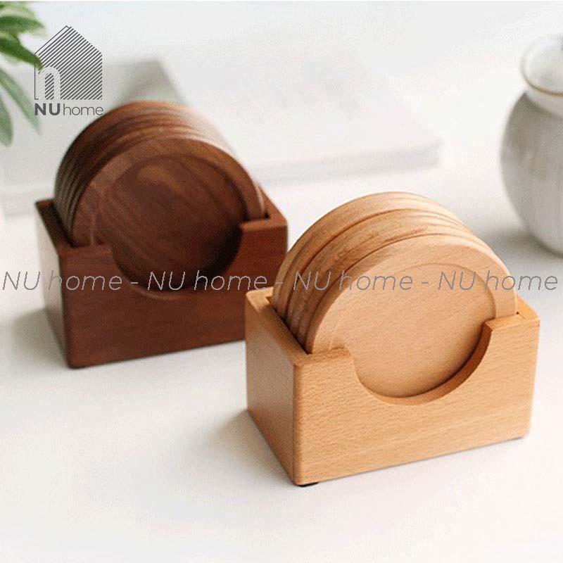 nuhome.vn | Đế lót ly bằng gỗ cao cấp đẹp mắt, được thiết kế sáng tạo mang phong cách nhật bản, bộ 6 đế lót gỗ tự nhiên