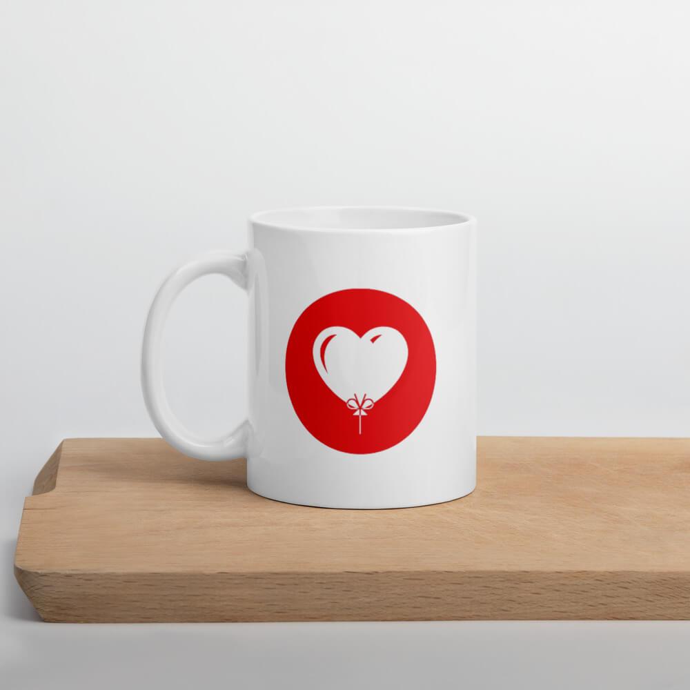 Cốc sứ hình bóng bóng trái tim Ngày Valentine