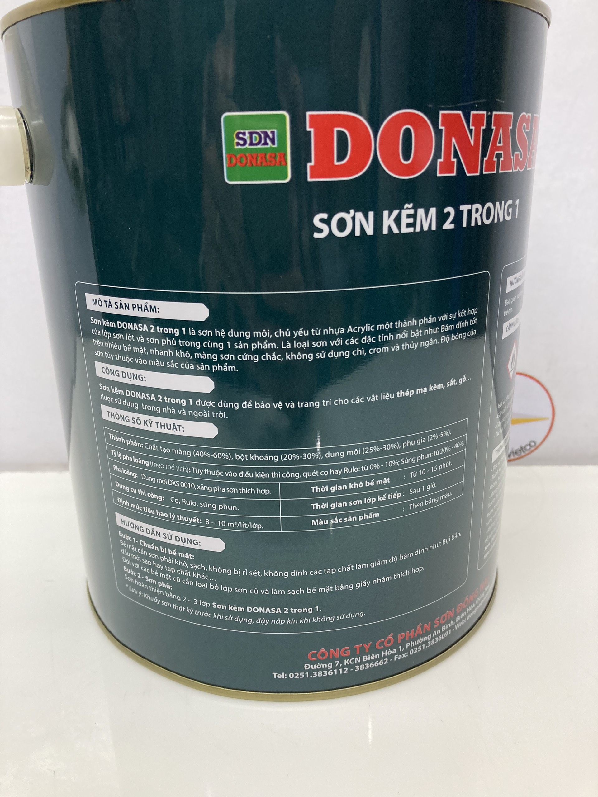 Sơn Sắt Kẽm Donasa 2 trong 1 màu DAF 3259 Xám Taiyang_3L