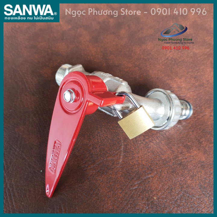 Vòi vườn, vòi hồ, vòi nước có chìa khóa SANWA, 100% nhập khẩu, Phi 21mm CKT15L