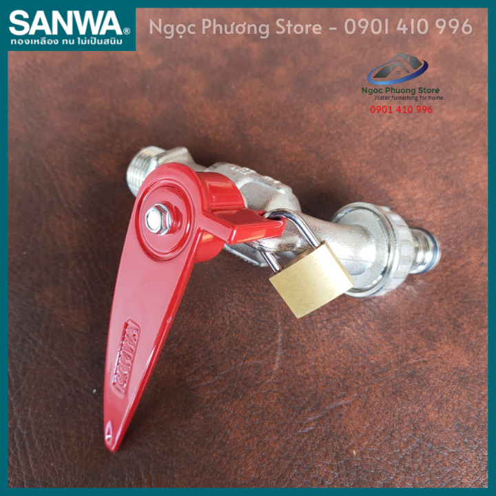 [SANWA THÁI LAN] Vòi vườn, vòi hồ, vòi nước có chìa khóa SANWA, 100% nhập khẩu, Phi 21mm CKT15L