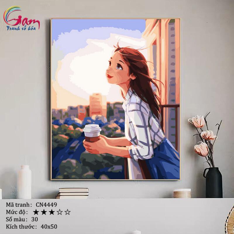 Tranh sơn dầu số hoá tự tô màu Gam CN4449 40x50cm căng sẵn khung