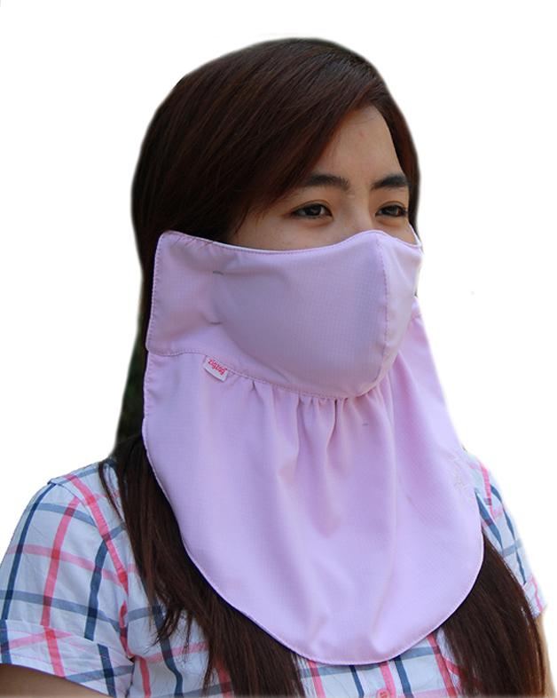 Khẩu trang lớn chống nắng UPF50+ hồng nhạt Zigzag MAS00409