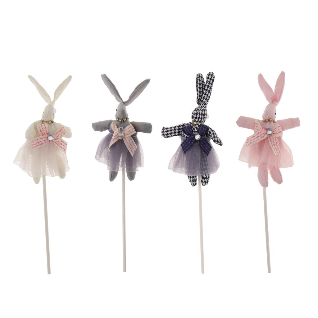 Bunny Shape Cake Topper Insert Sticks Wedding Party Cake Decoration