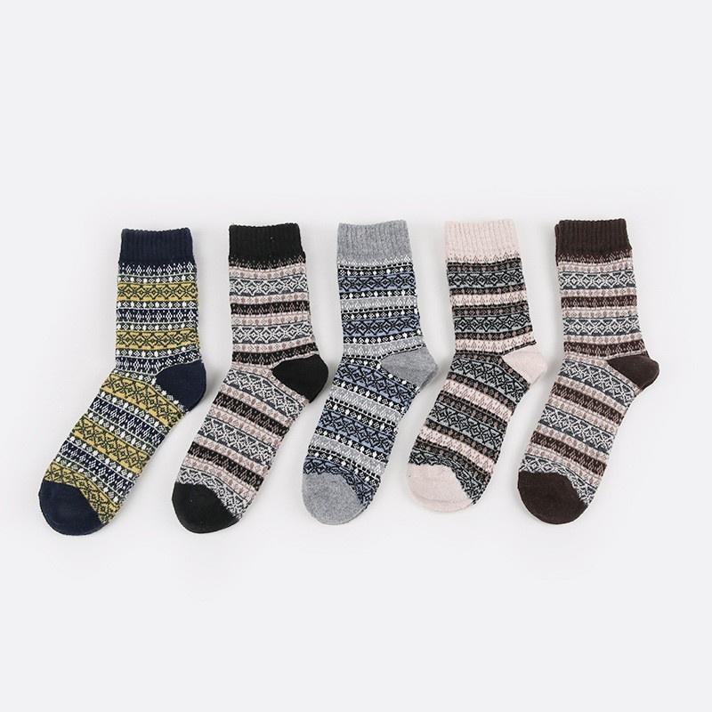 Bộ 5 đôi tất nam cao cổ Vintage