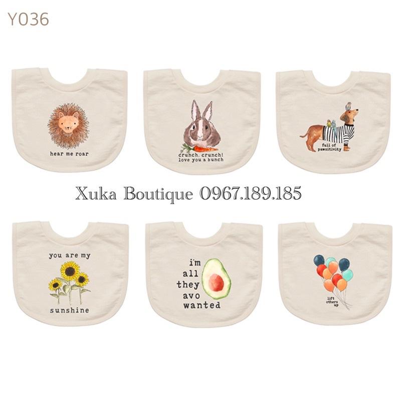 Yếm Sơ Sinh Yếm Cotton Chống Thấm Cho Bé, Yếm Áo Cổ Tròn Ăn Dặm Bé Trai Bé Gái