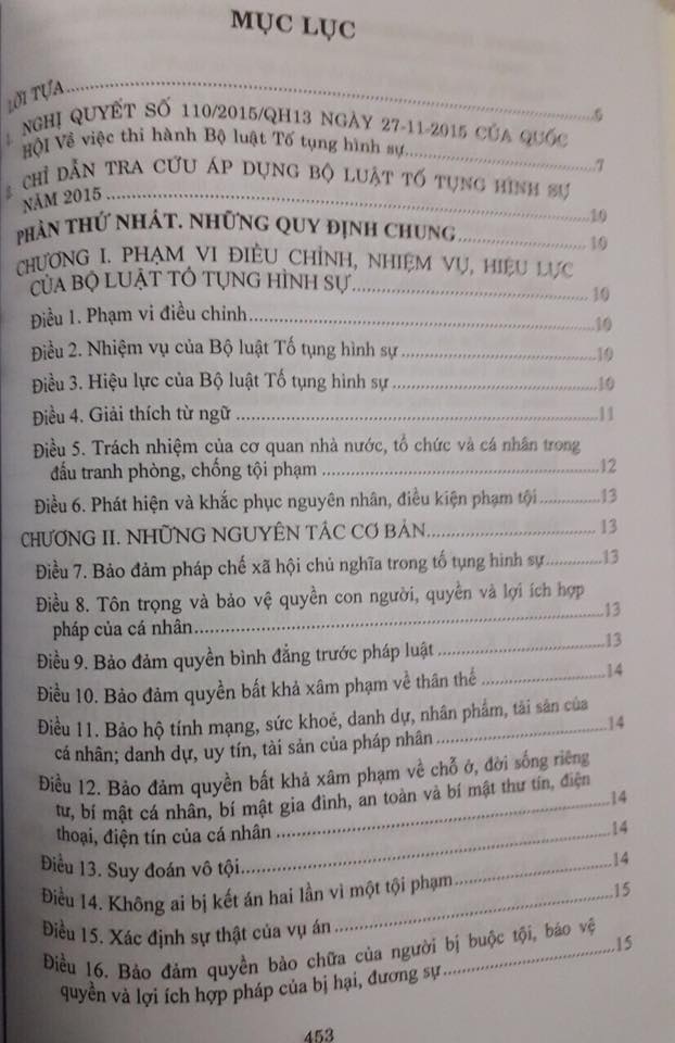 Chỉ Dẩn Tra Cứu Áp Dụng Bộ Luật Tố Tụng Hình Sự Năm 2015