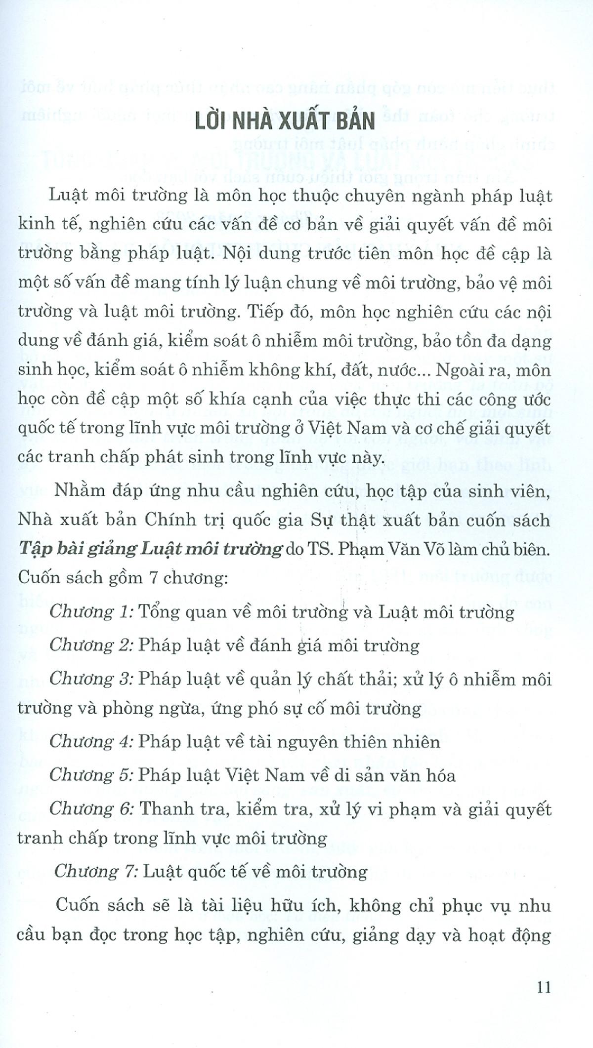 Tập Bài Giảng Luật Môi Trường