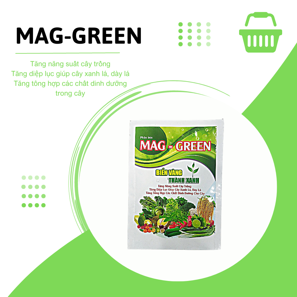 Phân bón Mag-green xanh lá, dày lá 50g