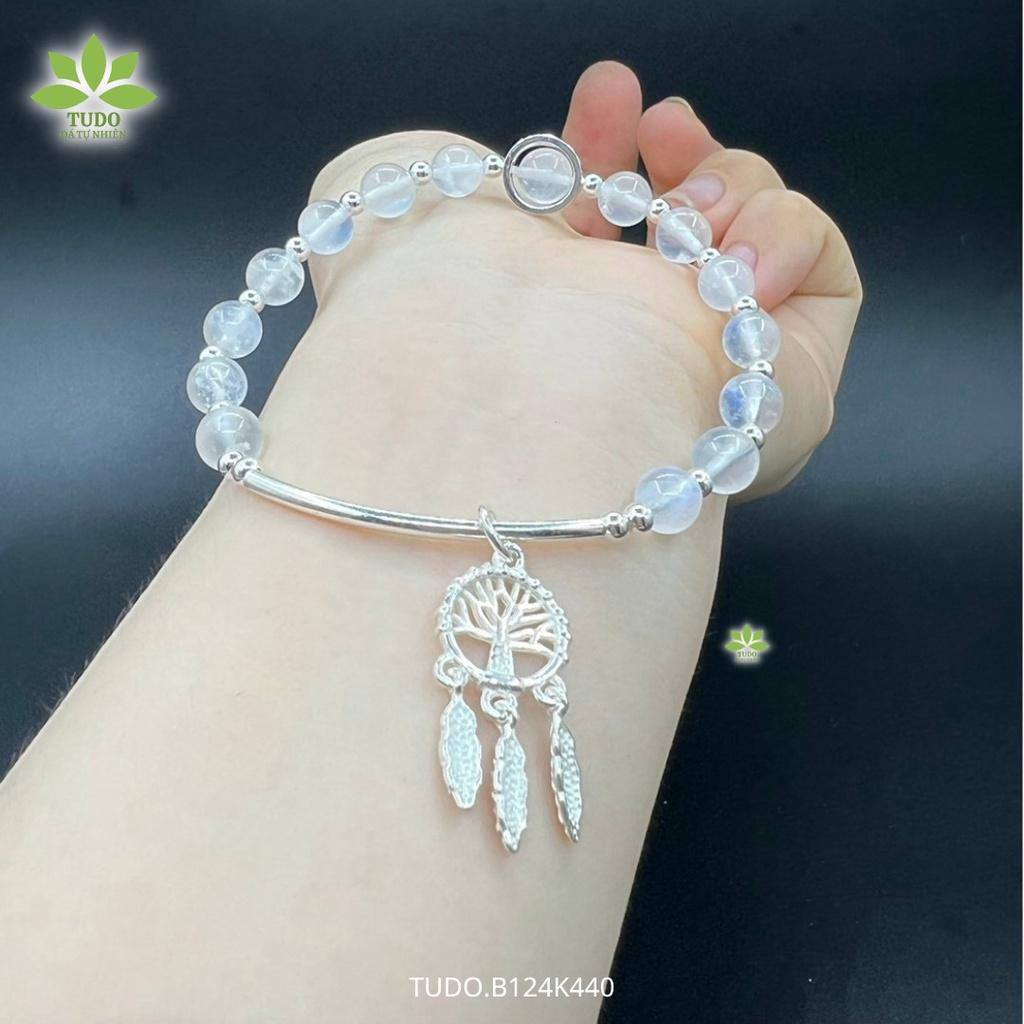 Vòng Tay Nữ Đẹp - Vòng Phong Thủy Mệnh Kim Thủy TUDO B124K440 VCBMOON Charm Dreamcatcher