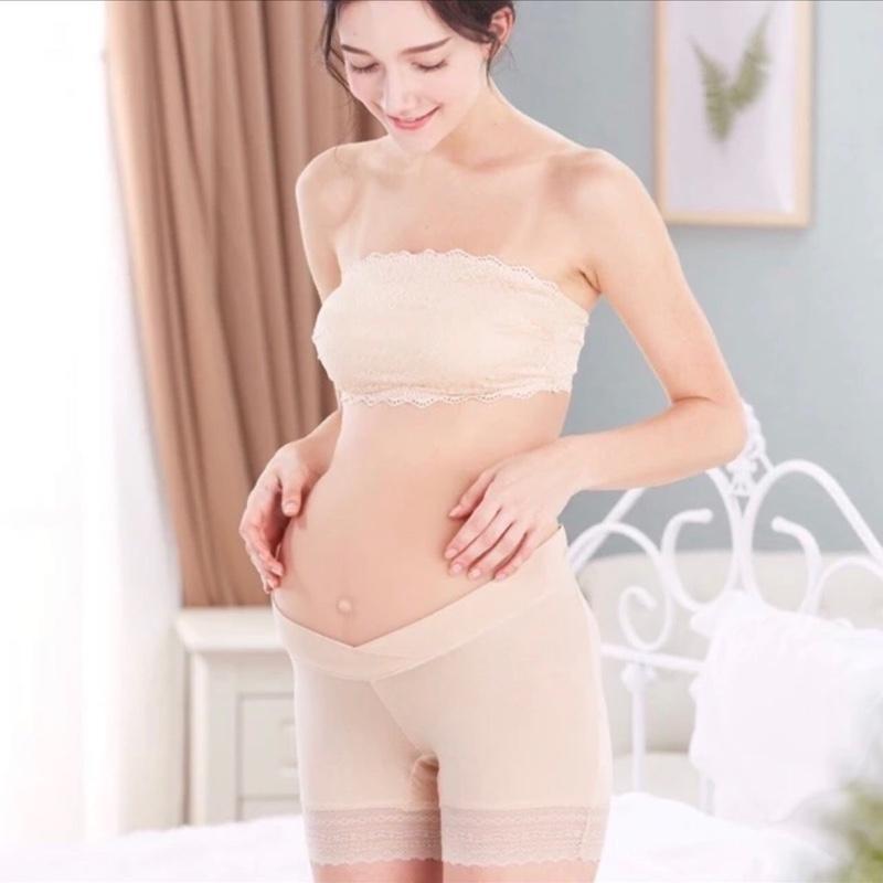 Quần Bầu Mặc Váy Cạp Chéo – Chất Mềm Mát, Co Giãn, 2 Màu Đen &amp; Da – Bầu Xinh, Dễ Chịu - Đen
