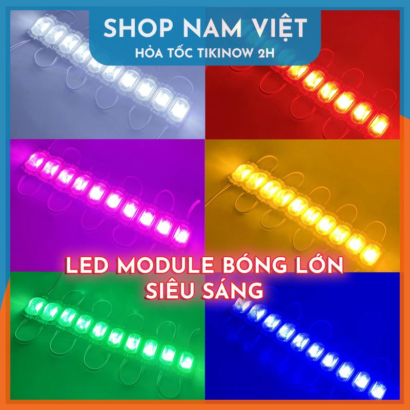 Set 10 Module Led Bóng Lớn 12/24V Siêu Sáng, Chống Nước Trang Trí Xe Tải