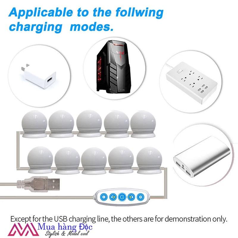 Đèn Trang Trí Dây Đèn Led Gắn Gương Trang Điểm 5 Màu Tự Điều Chỉnh