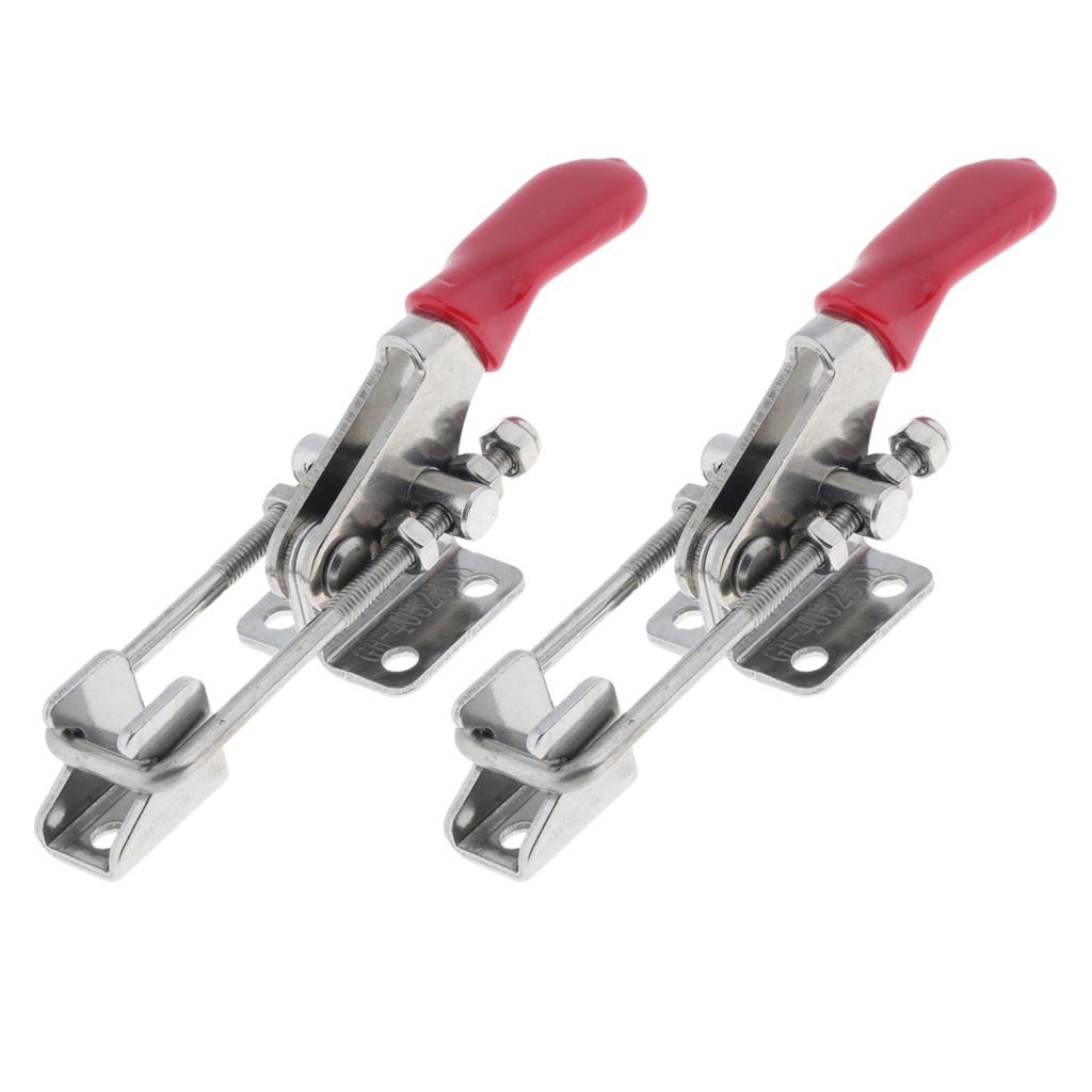 2pcs SS Quick Release Latch Type Toggle Clamp, 170kg Holding Capacity