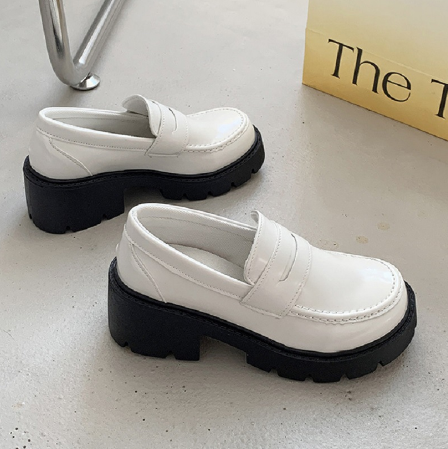 Giày LOAFER nữ/ Giày LOLITA da bóng đế dầy LOẠI TỐT phong cách Hàn Quốc GBN119