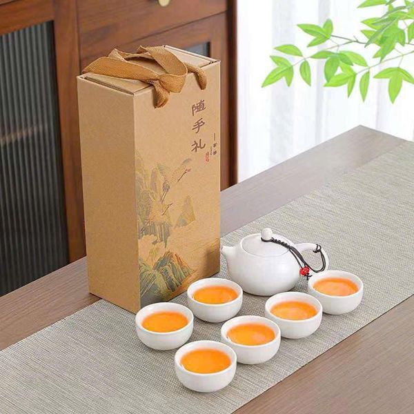 Bộ Ấm Trà 6 Tách - Bộ Ấm Chén Uống Trà Du Lịch Xách Tay Hoạt Động Ngoài Trời Giao Màu Ngẫu Nhiên