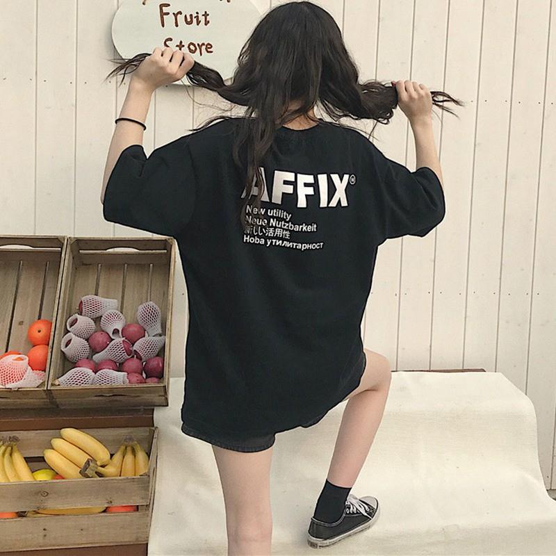 Áo thun nữ cổ tròn ngắn tay in chữ