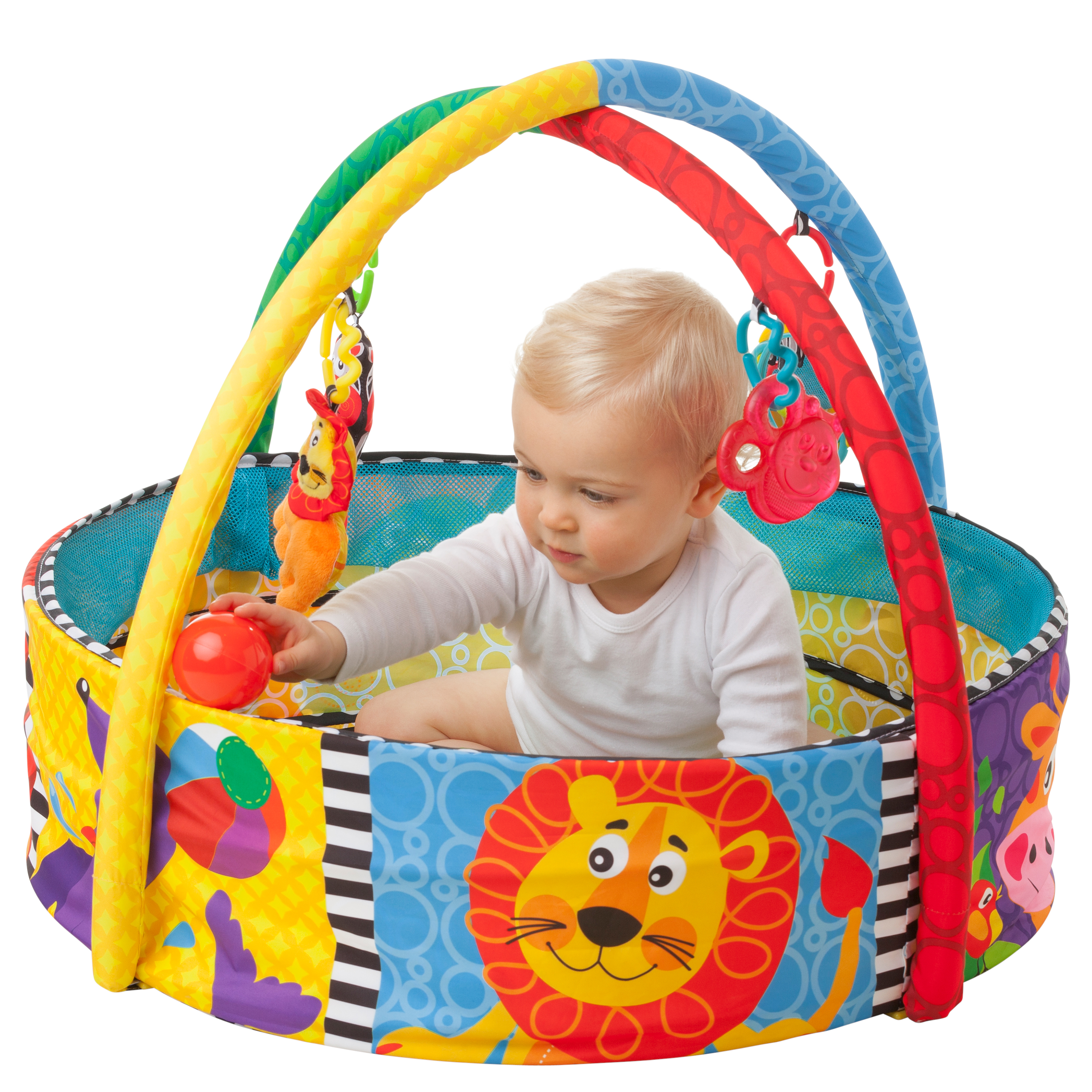 Nhà banh có đồ chơi treo nôi Playgro Ball Activity Nest, cho bé sơ sinh đến 24 tháng