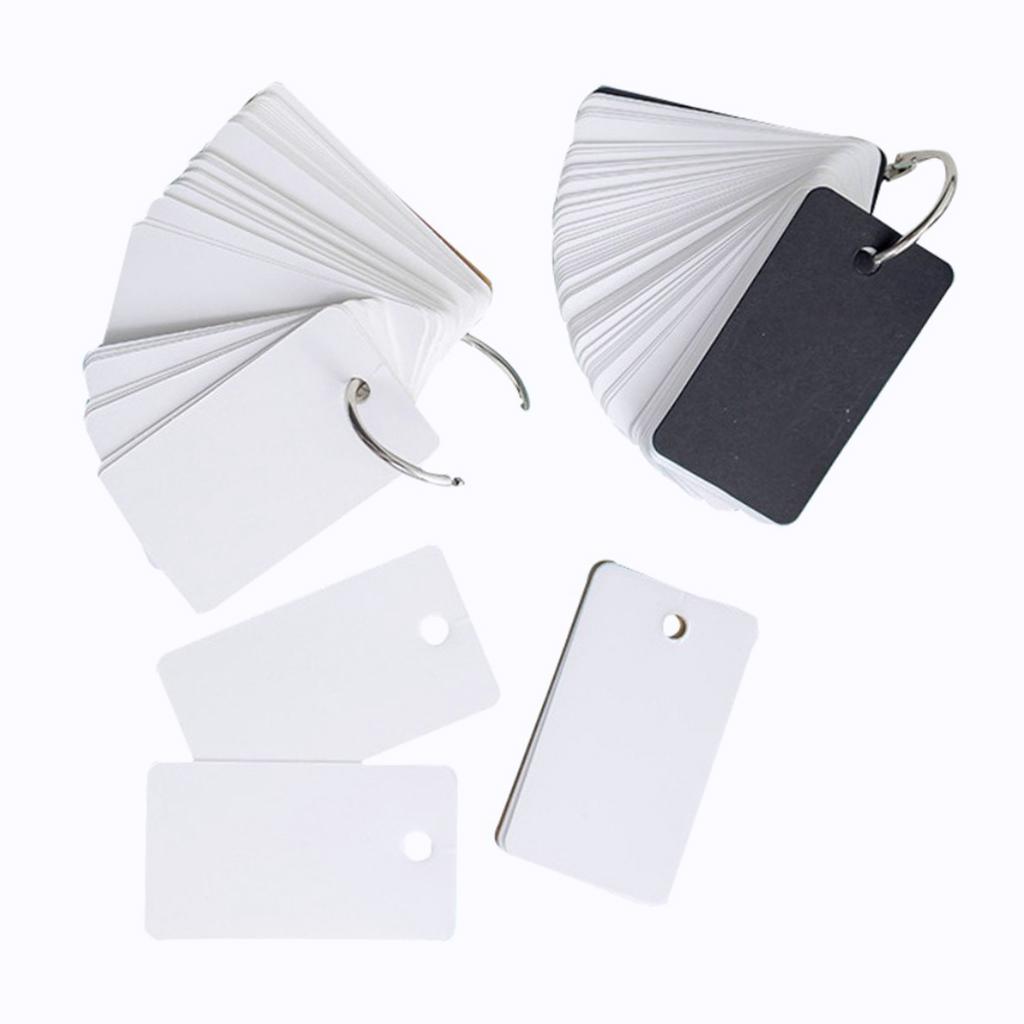 2xNote Card with Binder Ring Memo Pad DIY flash cards Black