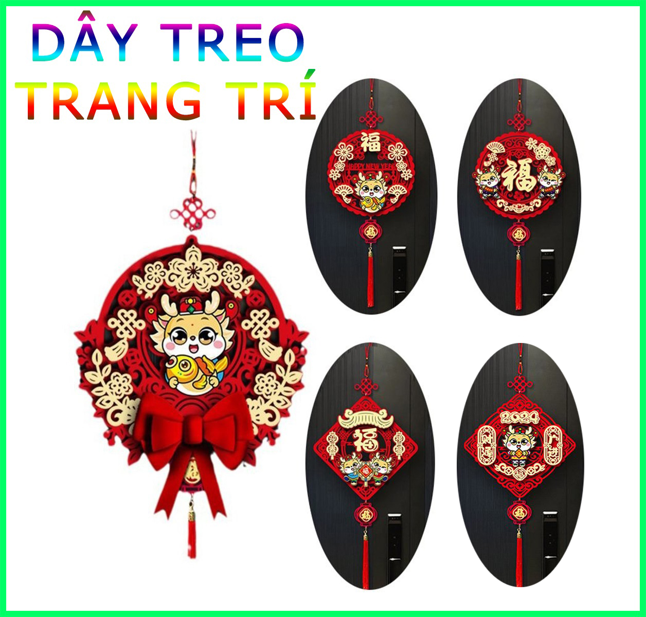 Dây Treo Tường, Treo Cửa Trang Trí Ngày Tết Hình Rồng