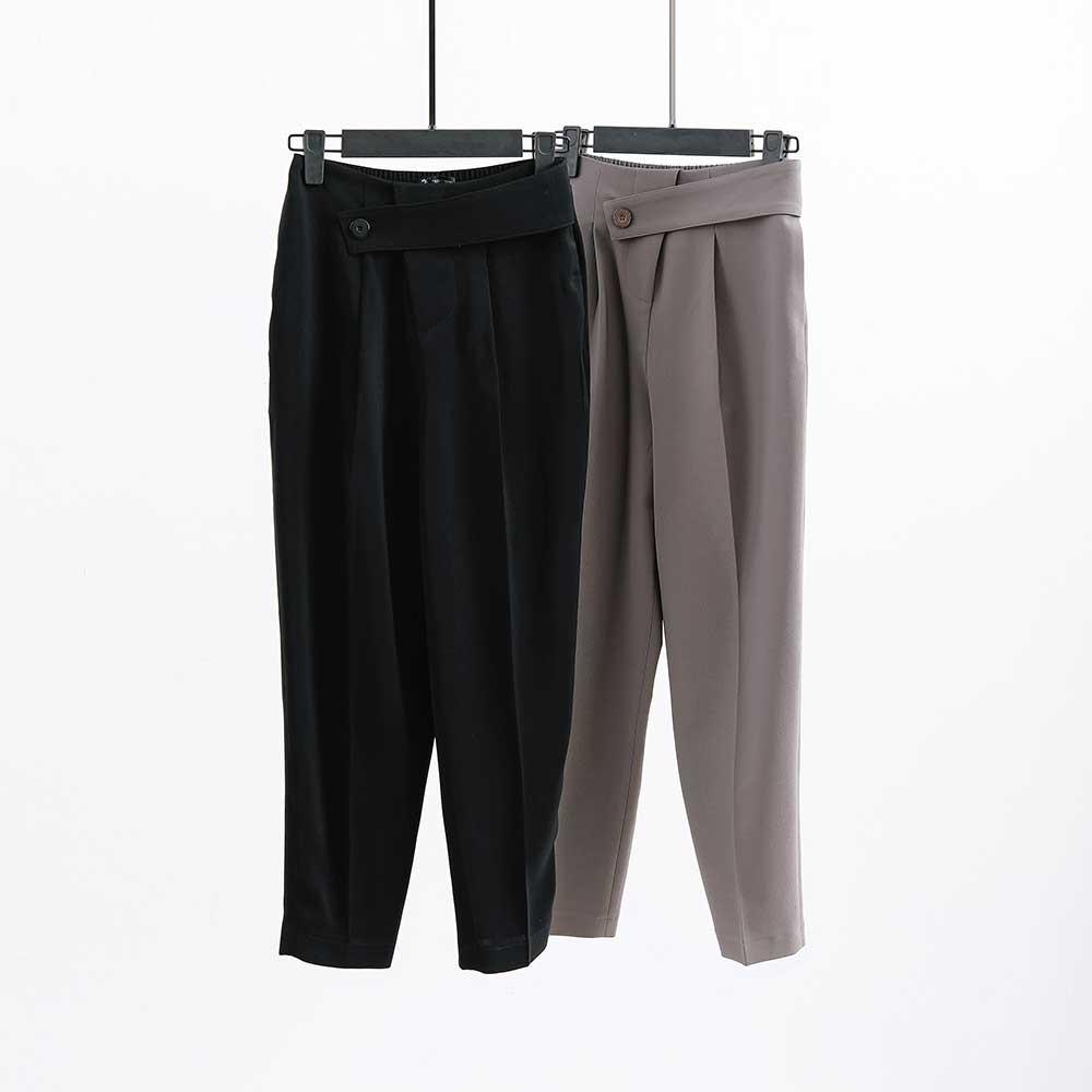 Quần nữ công sở ống đứng, cạp sệ, cài cúc thanh lịch, hàng thiết kế TK Fashion - QK K434