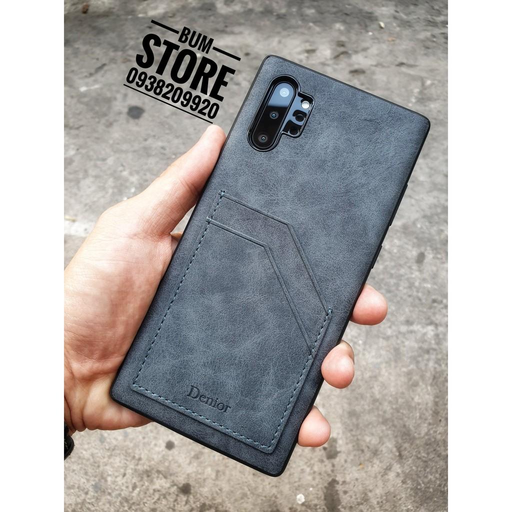 Ốp lưng da cao cấp cho Samsung Galaxy Note 10 / Note 10 Plus / S10 Plus / Note 9 / S10 5G Có Ngăn Bỏ Thẻ ATM