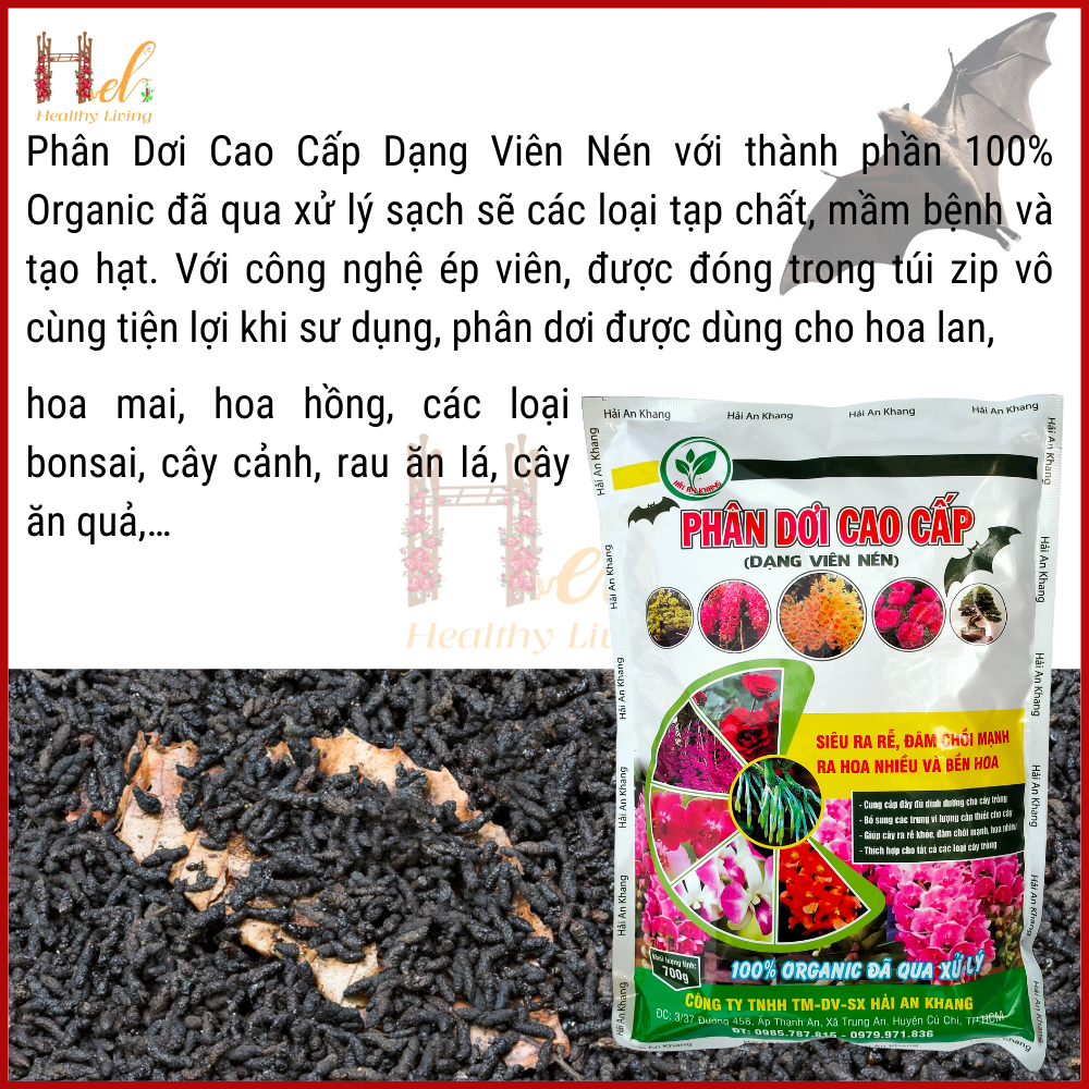 Phân Bón Phân Dơi Cao Cấp Dạng Viên Nén Siêu Ra Rễ, Đâm Chồi Mạnh, Ra Hoa Nhiều Gói 700gr